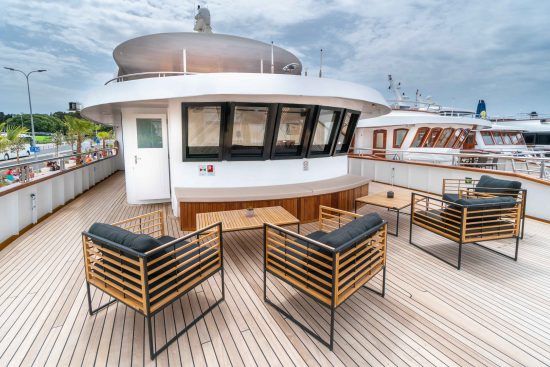 Relax and take in the view from the sun deck area on onboard MS Adriatic Sky