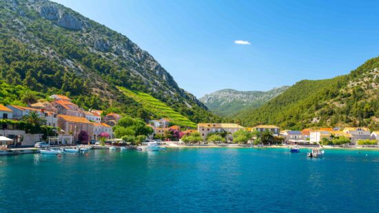 The charming fishing village of Trstenik in the Peljesac peninsula .